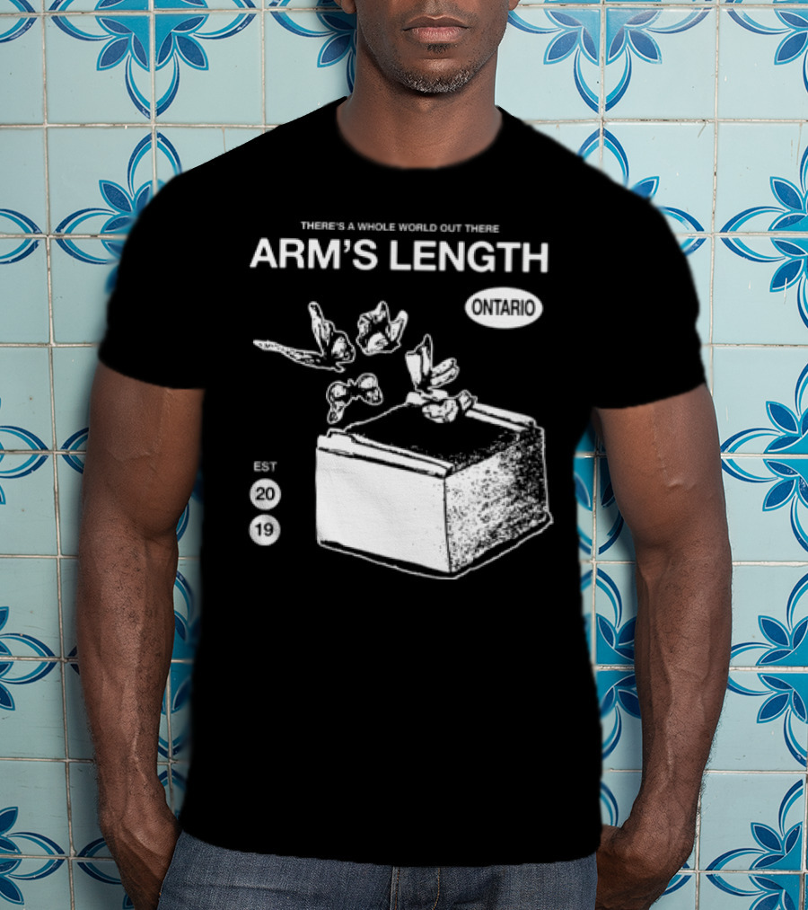 Arm's Length There's A Whole World Out There Butterfly Cube Art Set 1 T-Shirt