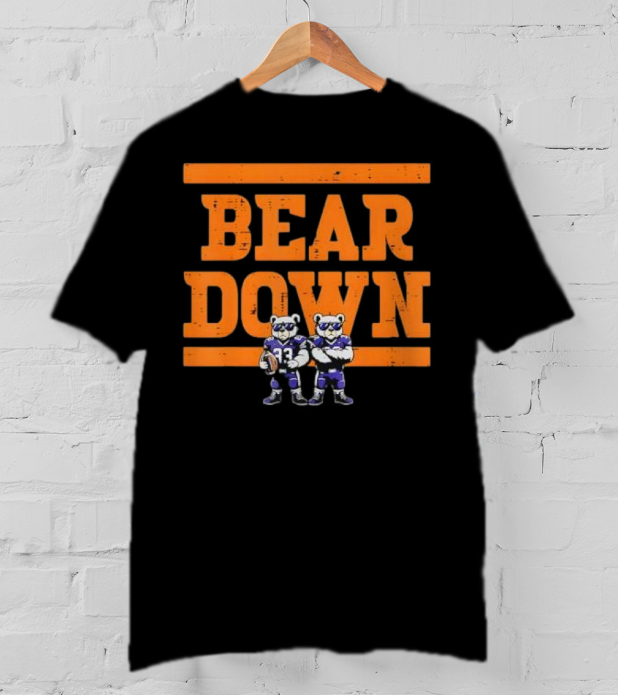 Bear Down Bears Football Blue And Orange Team Spirit T-Shirt