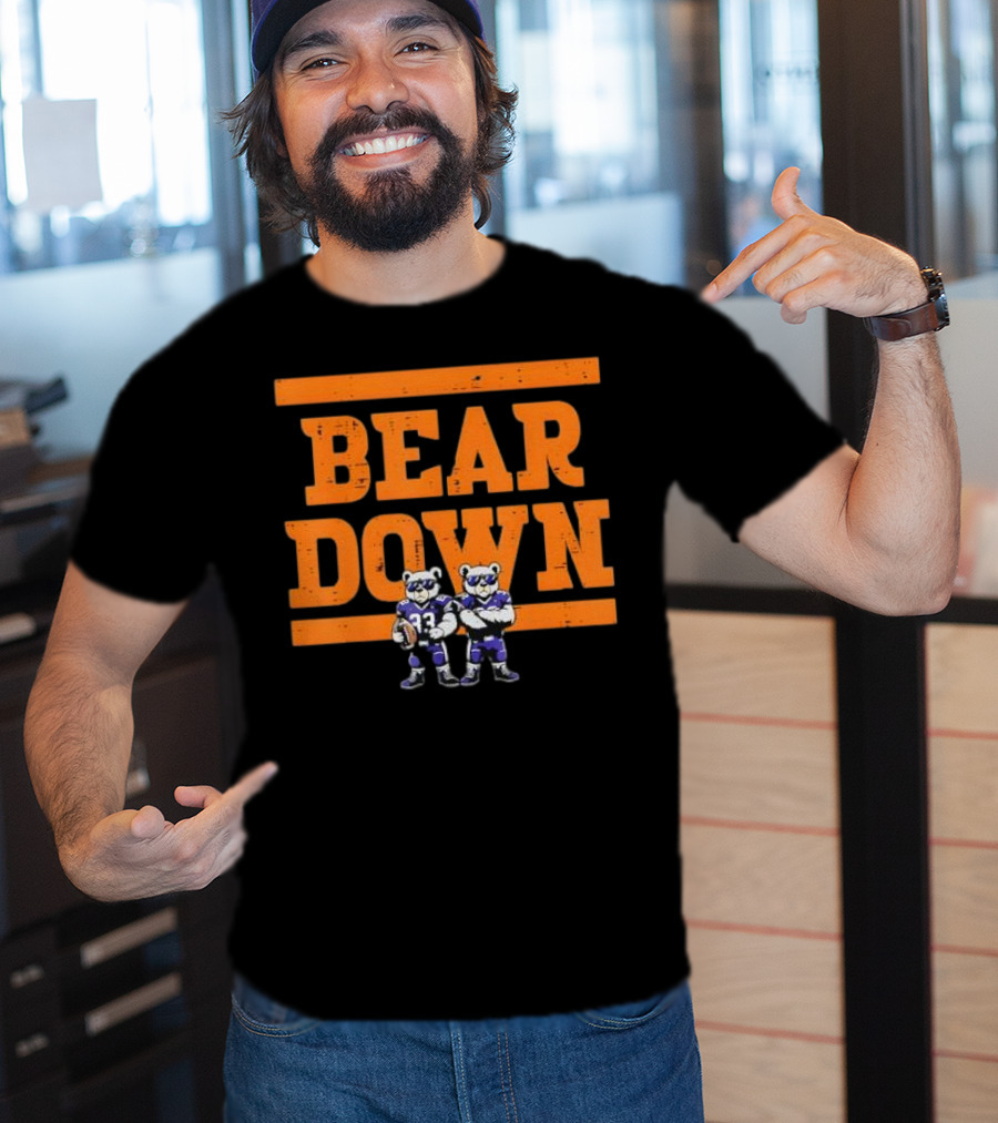 Bear Down Bears Football Blue And Orange Team Spirit T-Shirt