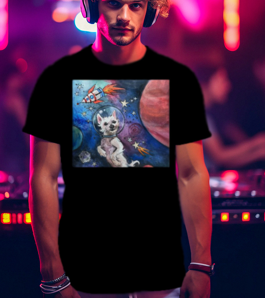 Bradford In Space Dog Astronaut Adventure With Rocket And Planets T-Shirt