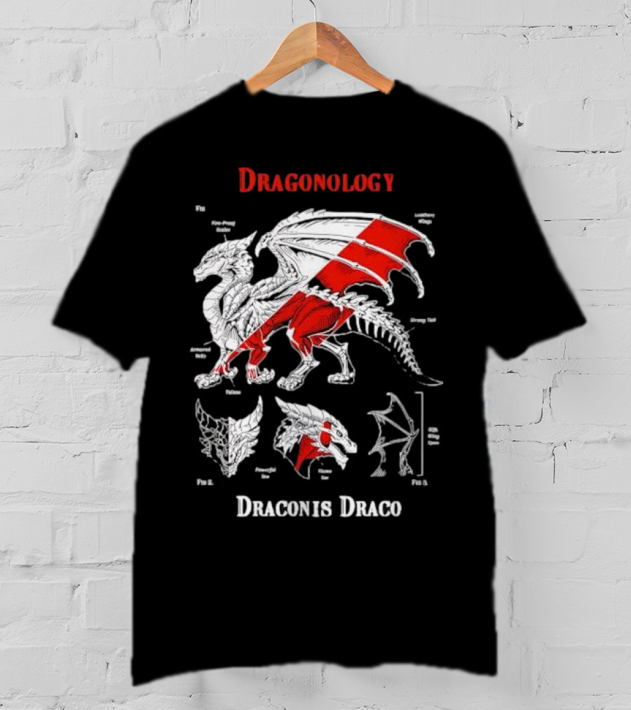 Dragonology Draconis Draco Anatomy Diagram Dragon Study T-Shirt