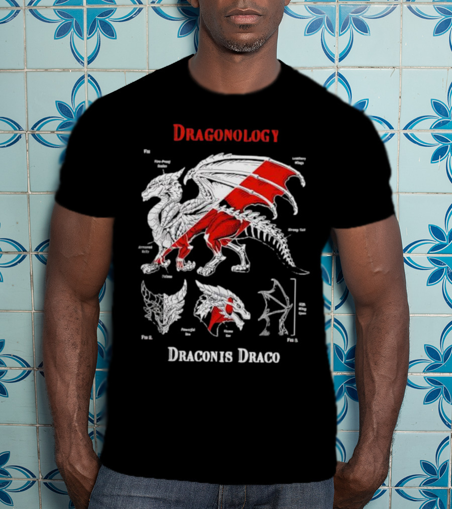 Dragonology Draconis Draco Anatomy Diagram Dragon Study T-Shirt