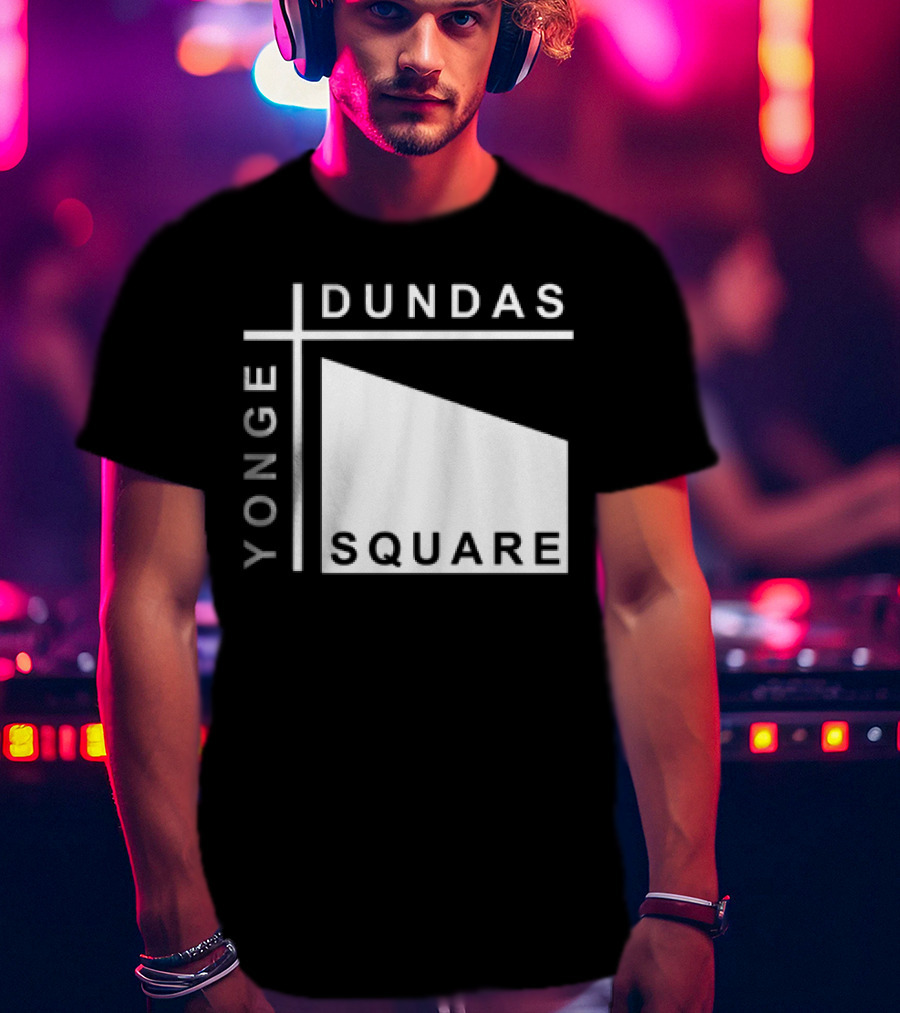 Yonge Dundas Square Toronto Landmark Icon Text T-Shirt