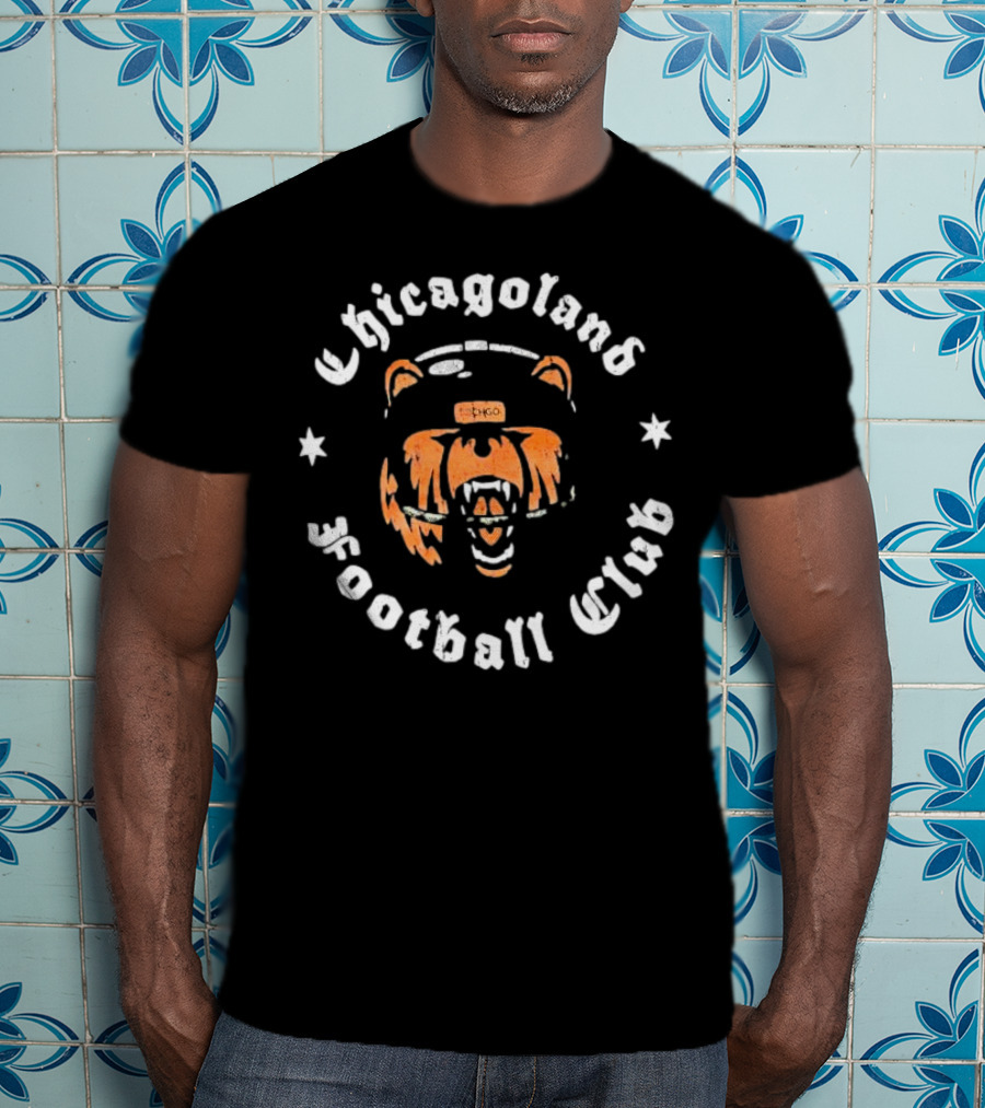 Chicagoland Football Club Bear Face Logo Vintage Style T-Shirt