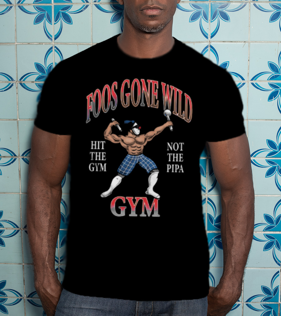 Foos Gone Wild Hit The Gym Not The Pipa Gym Bodybuilder Clown Motif T-Shirt