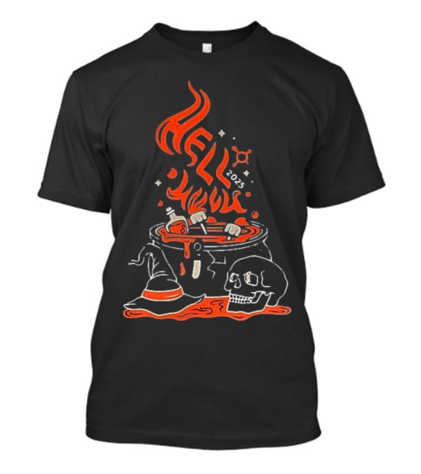 Hell Week 2025 Halloween Witch Skull Cauldron Potion T-Shirt