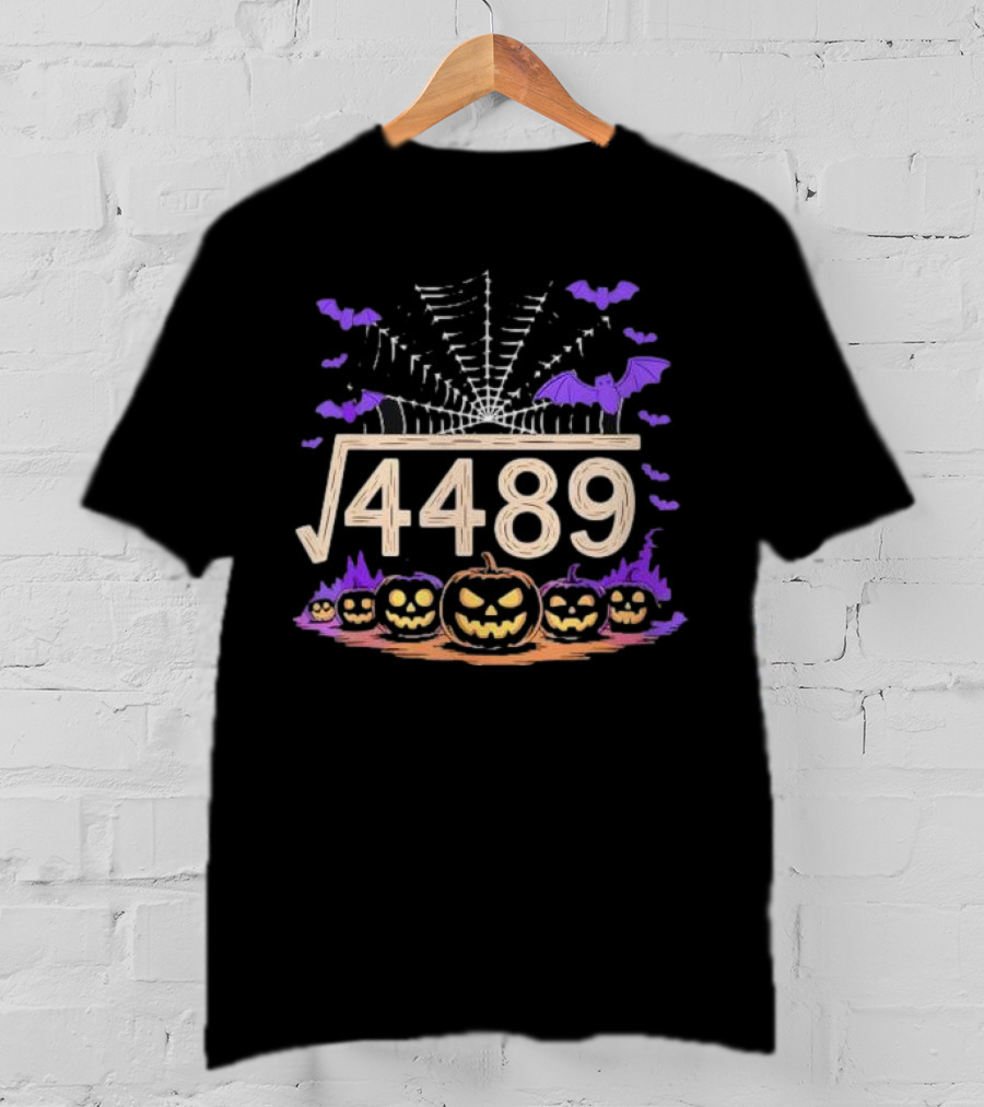 Funny Halloween Math Teacher Square Root 67 Meme 4489 T-Shirt