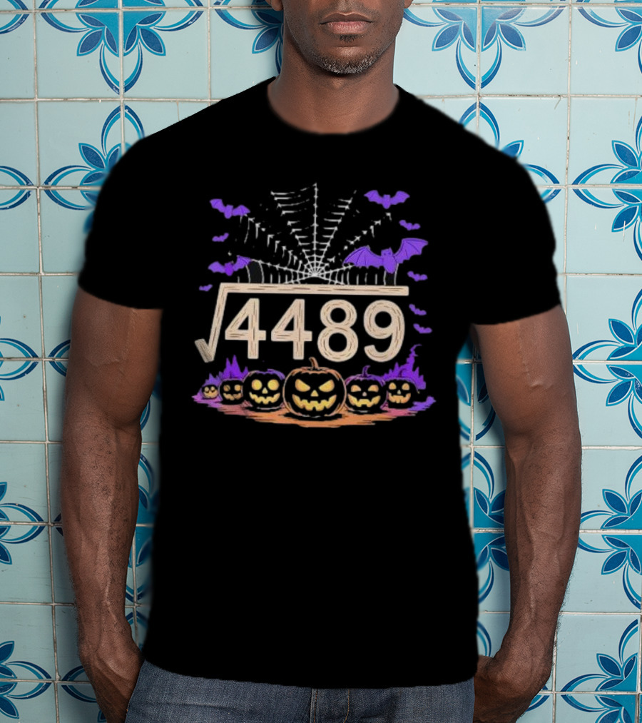 Funny Halloween Math Teacher Square Root 67 Meme 4489 T-Shirt