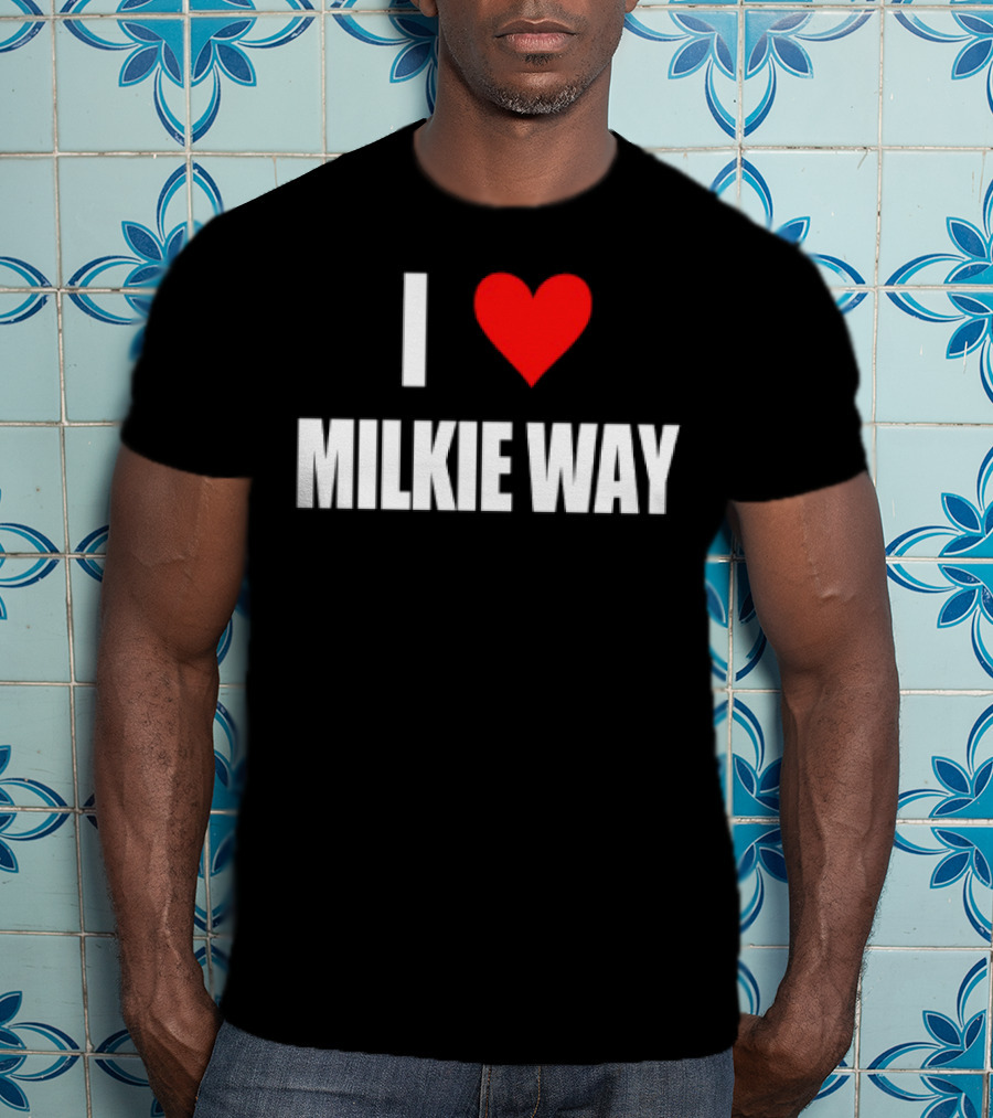 I Love Milkie Way Cute Cow Theme T-Shirt