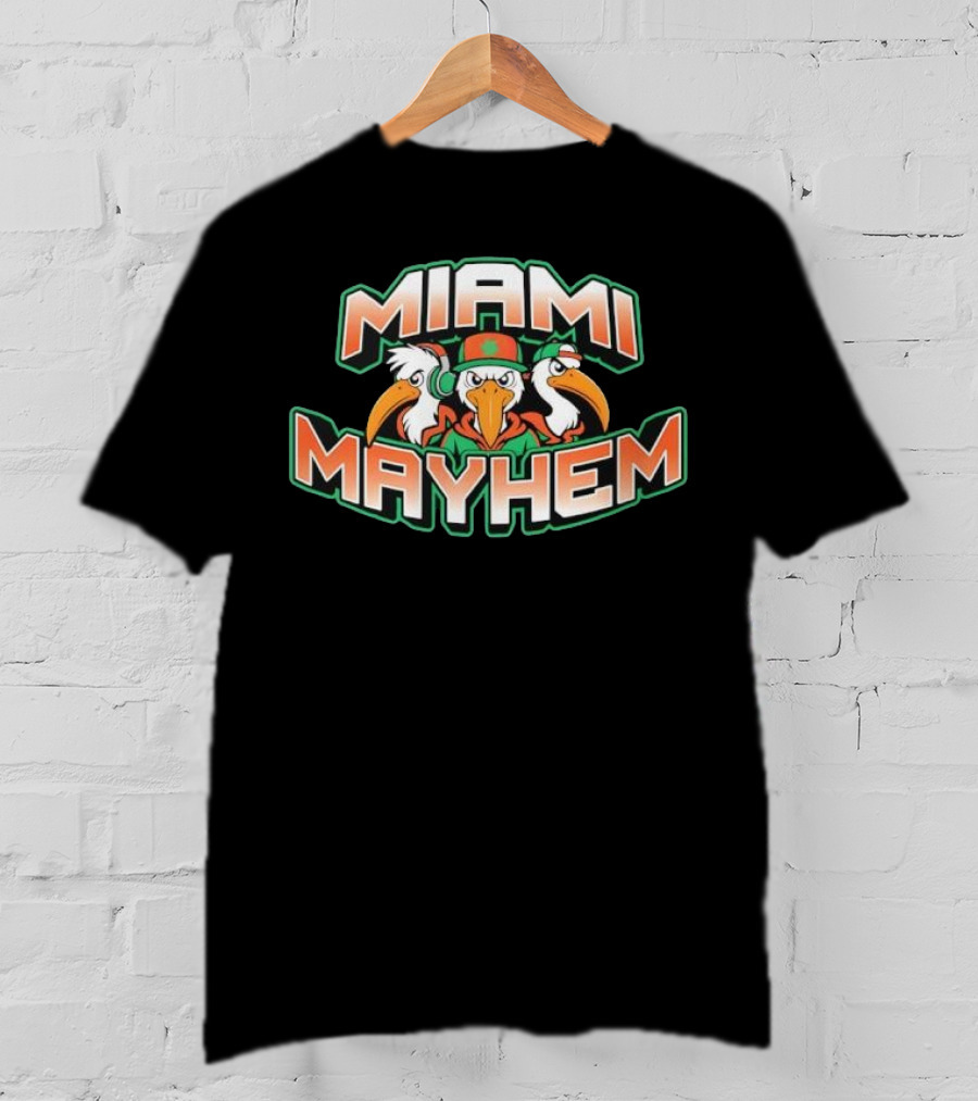 Miami Mayhem Bird Trio With Headphones And Attitude T-Shirt