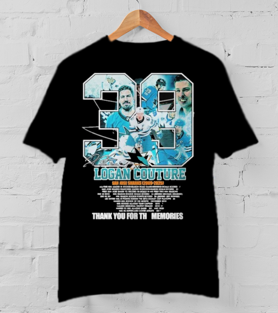 Logan Couture San Jose Sharks 2009 2025 Hockey Memories Thank You T-Shirt
