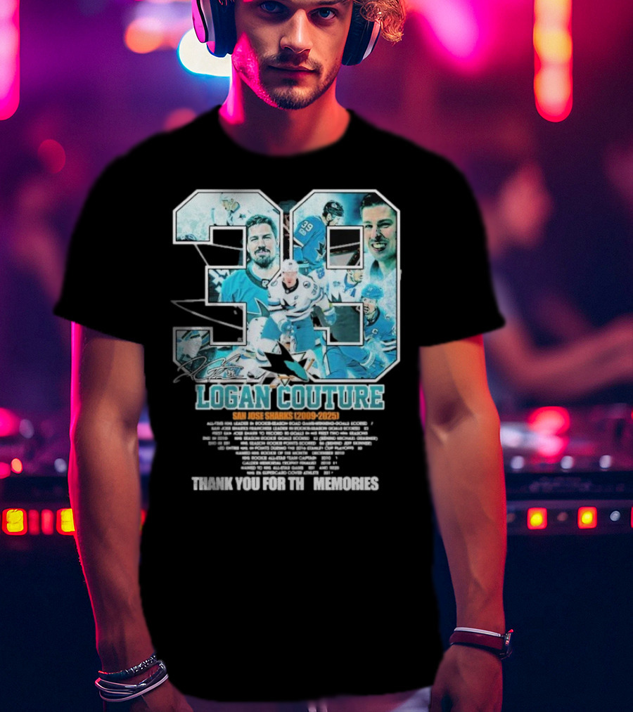 Logan Couture San Jose Sharks 2009 2025 Hockey Memories Thank You T-Shirt