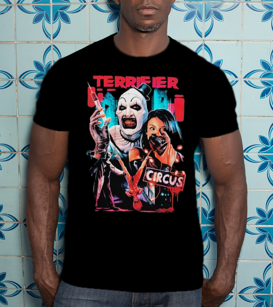 Terrifier Circus Horror Clown Costume And Horror Movie Imagery T-Shirt
