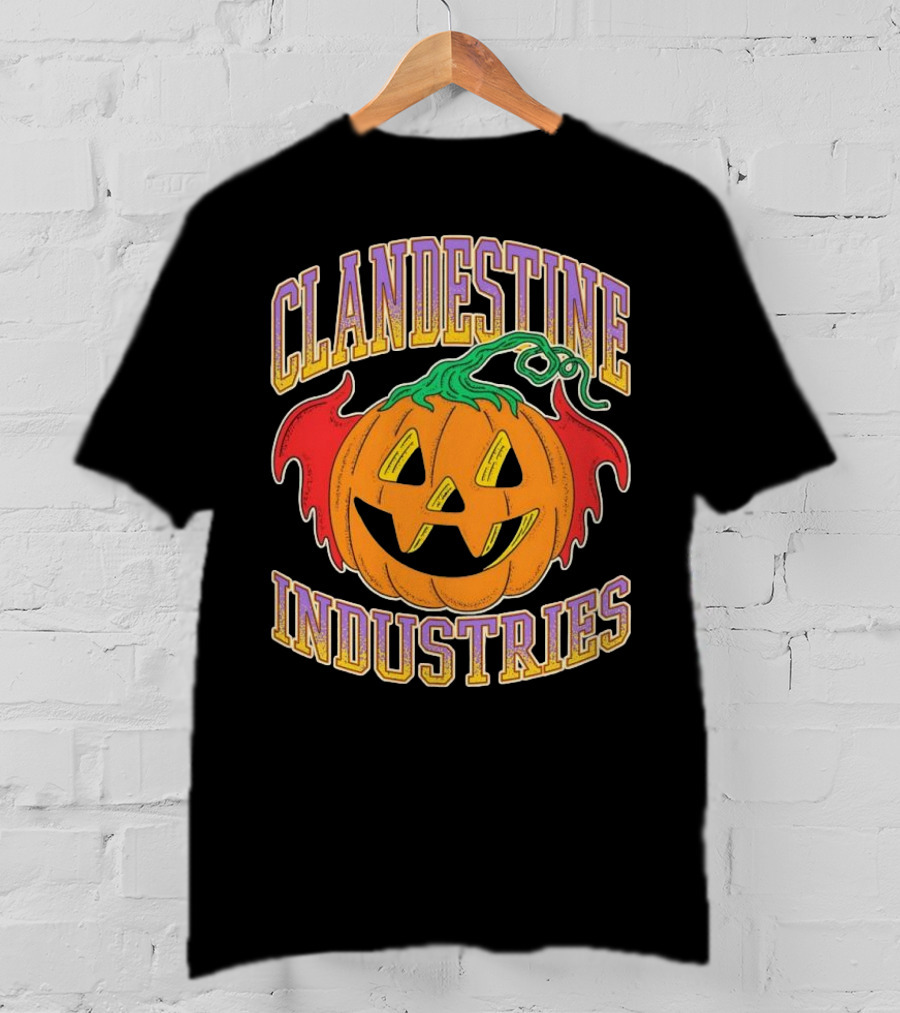 Clandestine Industries Halloween Bat Pumpkin T-Shirt