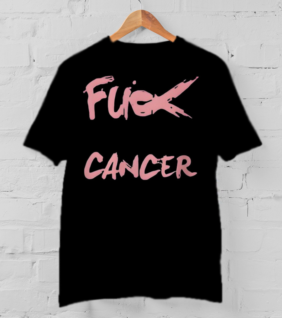 Daren Bates Fuck Cancer Pink Bold Statement T-Shirt