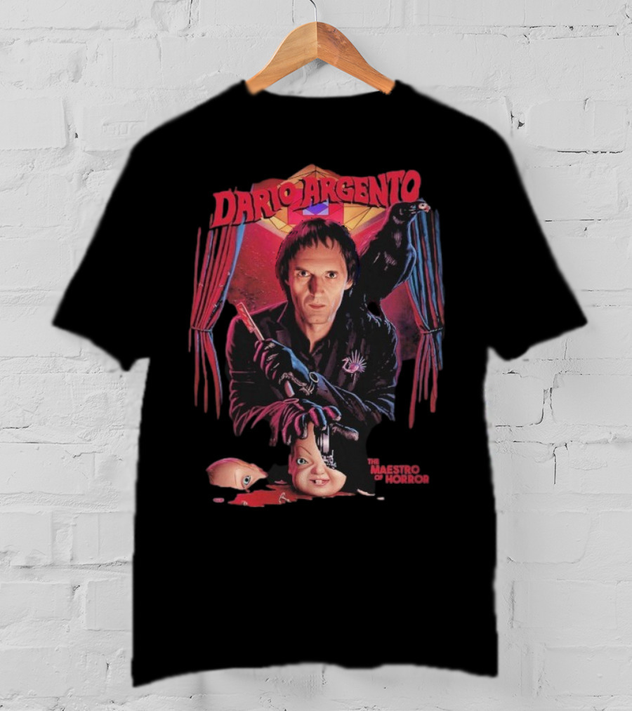 Dario Argento The Maestro Of Horror With Dark Raven And Creepy Doll Head T-Shirt