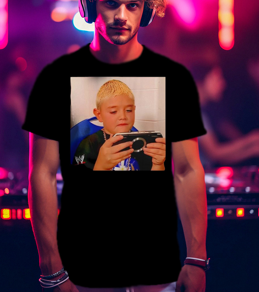 Dominik Mysterio Young WWE Star Playing PSP T-Shirt
