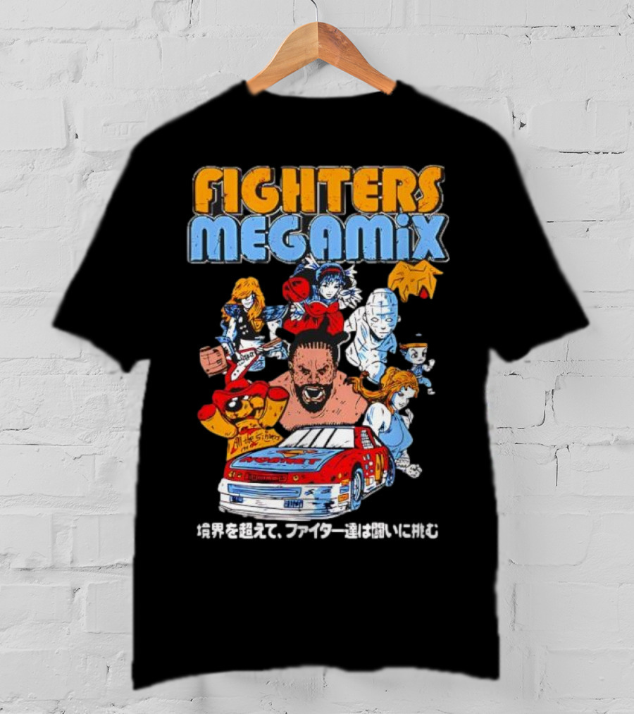 Fighters Megamix 1996 Video Game Classic Characters And Car Japan Edition T-Shirt