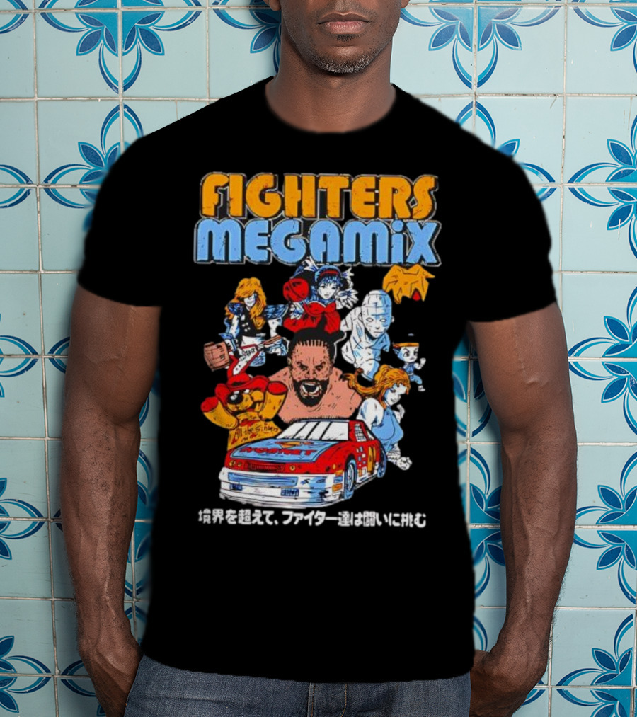 Fighters Megamix 1996 Video Game Classic Characters And Car Japan Edition T-Shirt