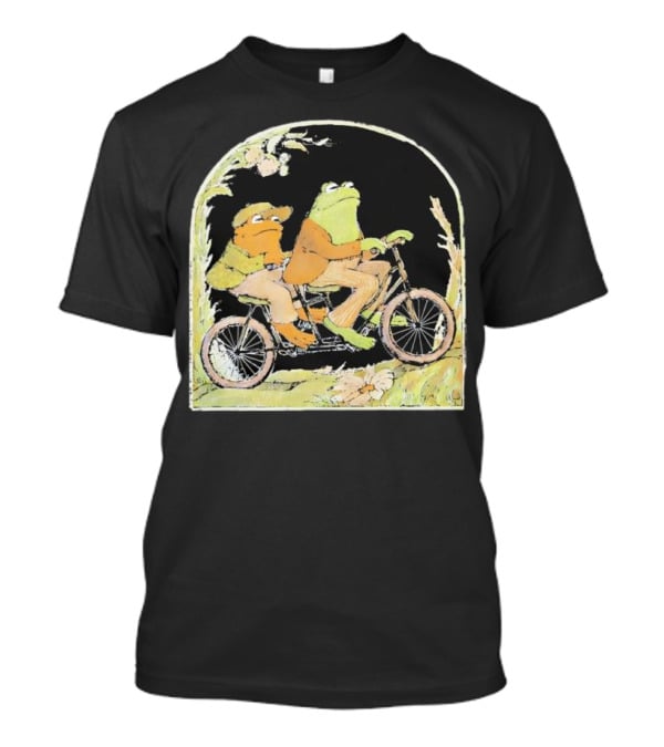 Frog And Toad Riding Vintage Bicycle Halloween Style T-Shirt