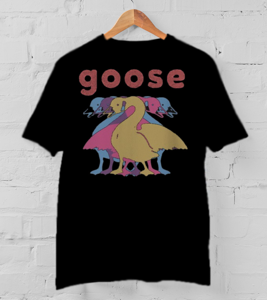 Goose Multicolor Stacked Ducks Wine Theme T-Shirt