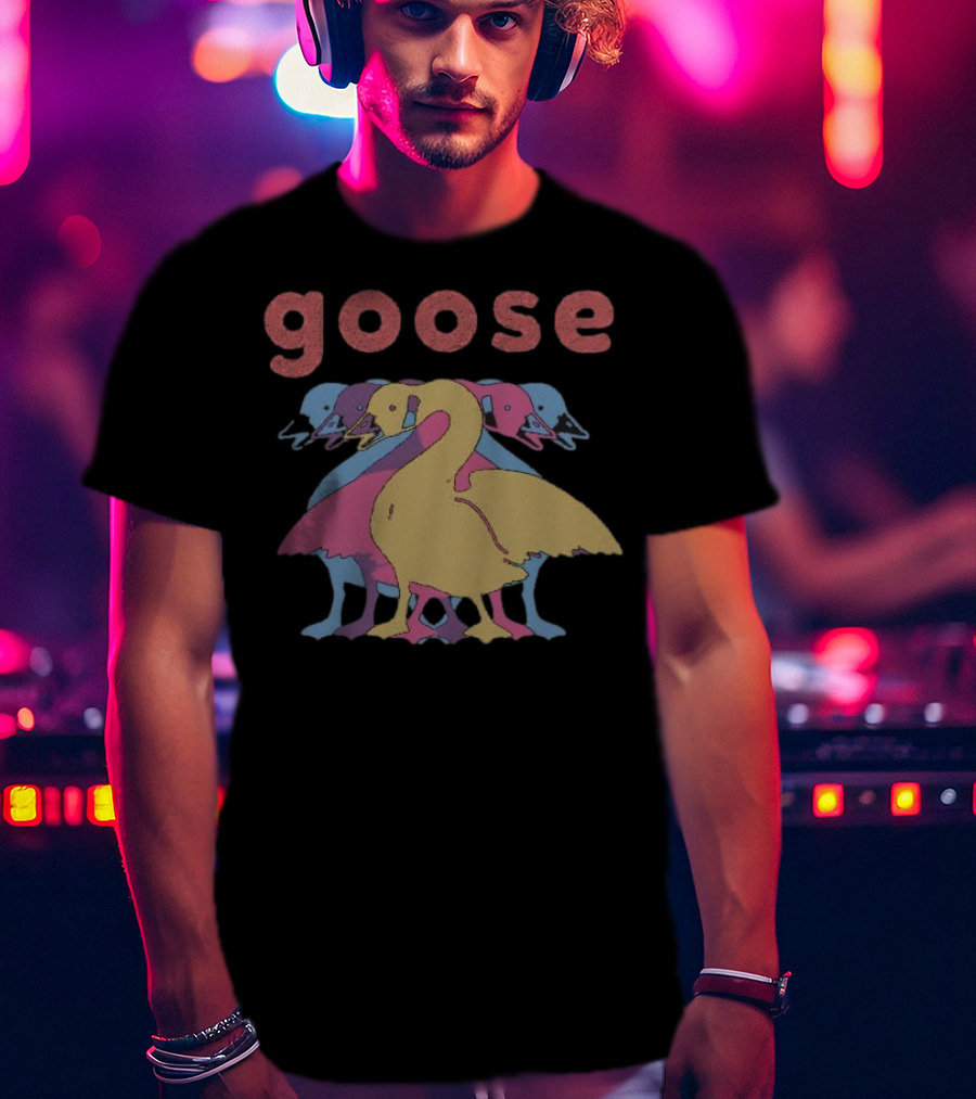 Goose Multicolor Stacked Ducks Wine Theme T-Shirt