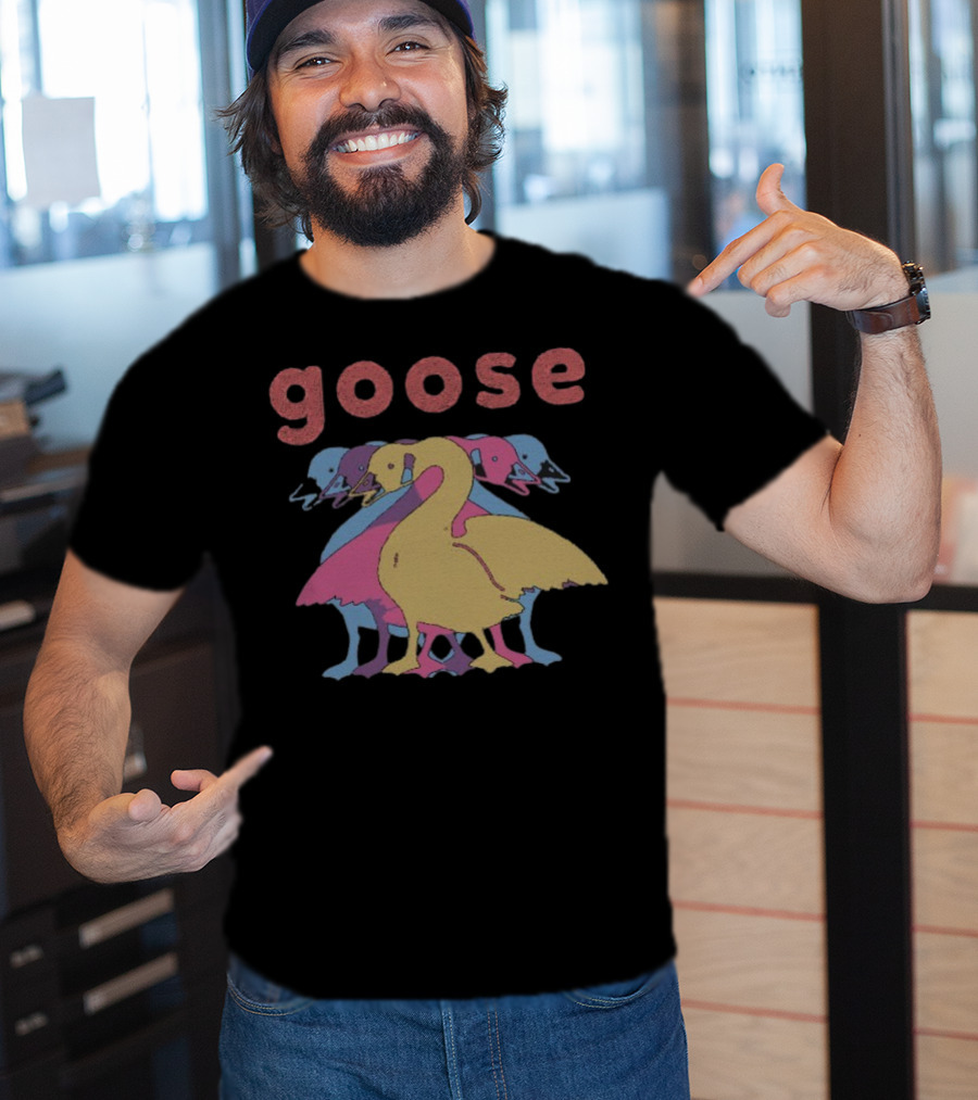 Goose Multicolor Stacked Ducks Wine Theme T-Shirt
