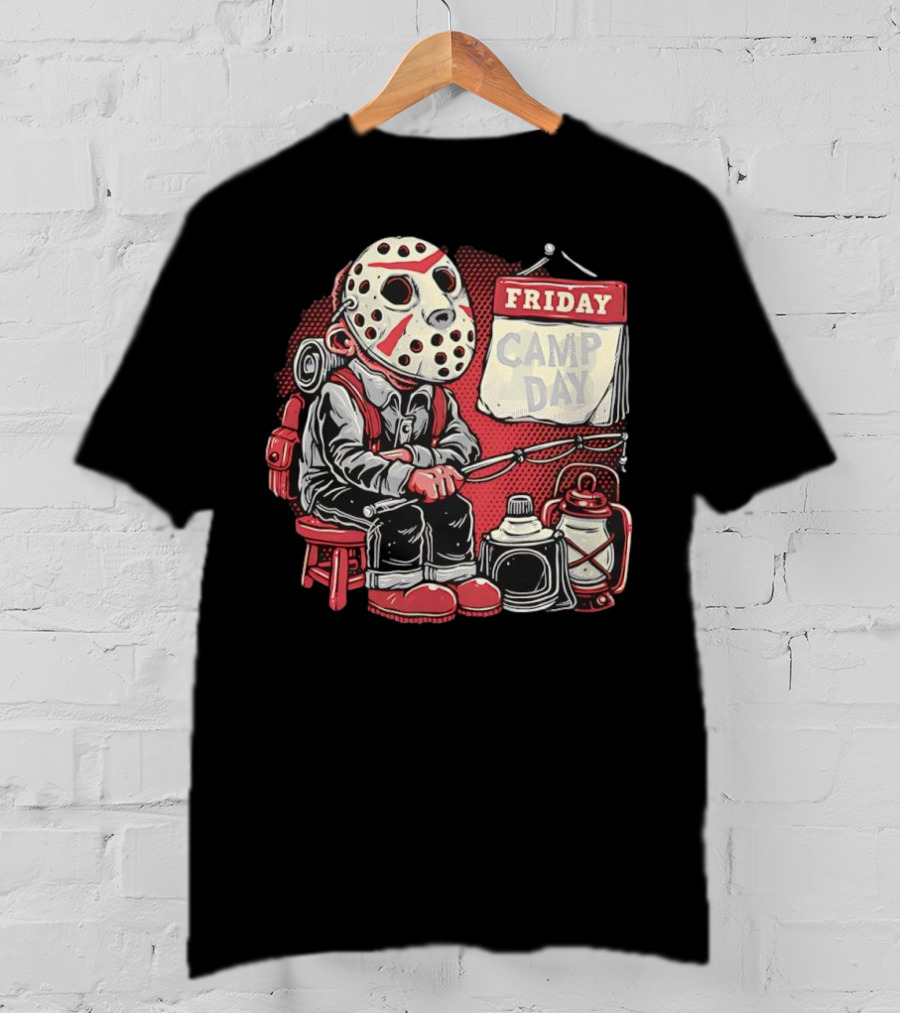 Friday Camp Day Jason Voorhees Camping Theme T-Shirt