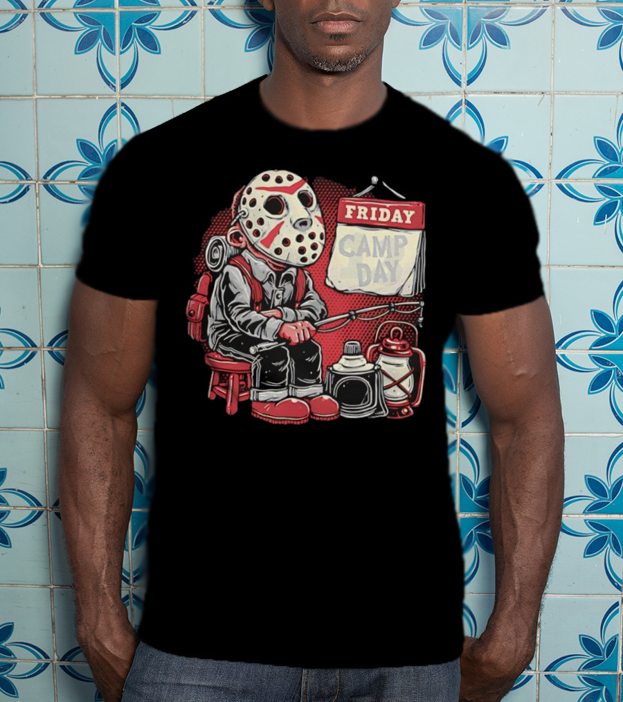 Friday Camp Day Jason Voorhees Camping Theme T-Shirt