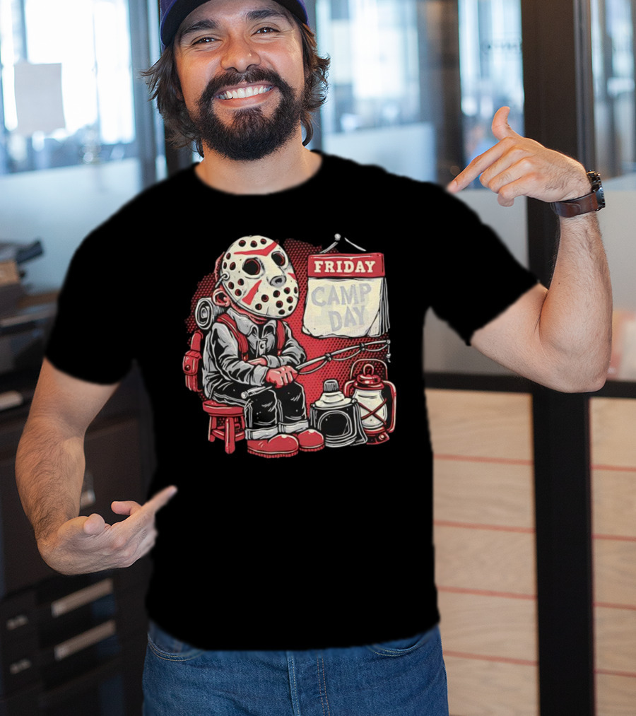 Friday Camp Day Jason Voorhees Camping Theme T-Shirt