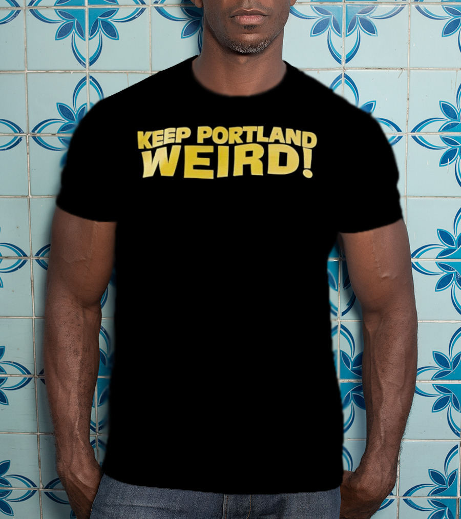 Keep Portland Weird Bold Yellow Text T-Shirt