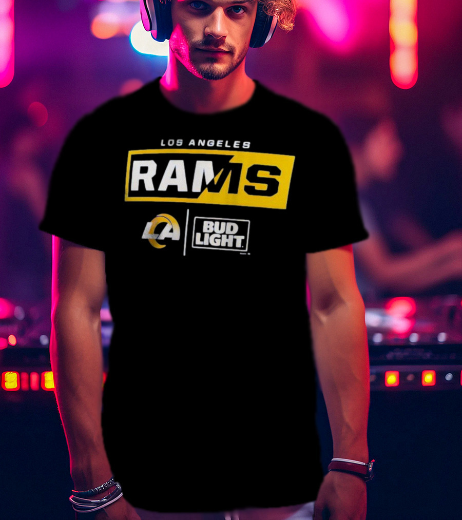 Los Angeles Rams Bud Light Collaboration NFL Sports Fans T-Shirt