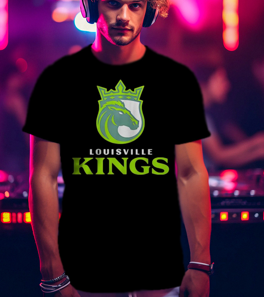 Louisville Kings Horse Emblem With Crown Branding T-Shirt