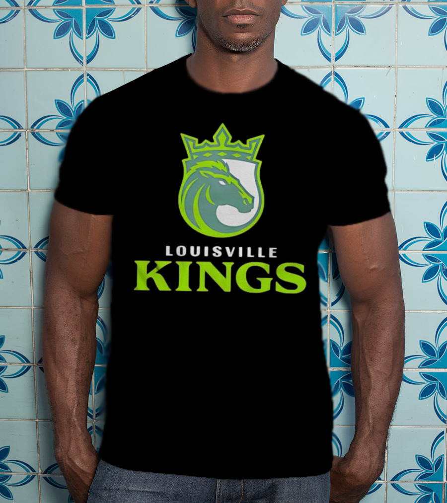 Louisville Kings Horse Emblem With Crown Branding T-Shirt