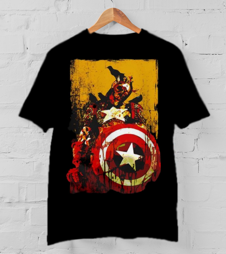 Marvel Zombies Captain America With Crows And Shield T-Shirt