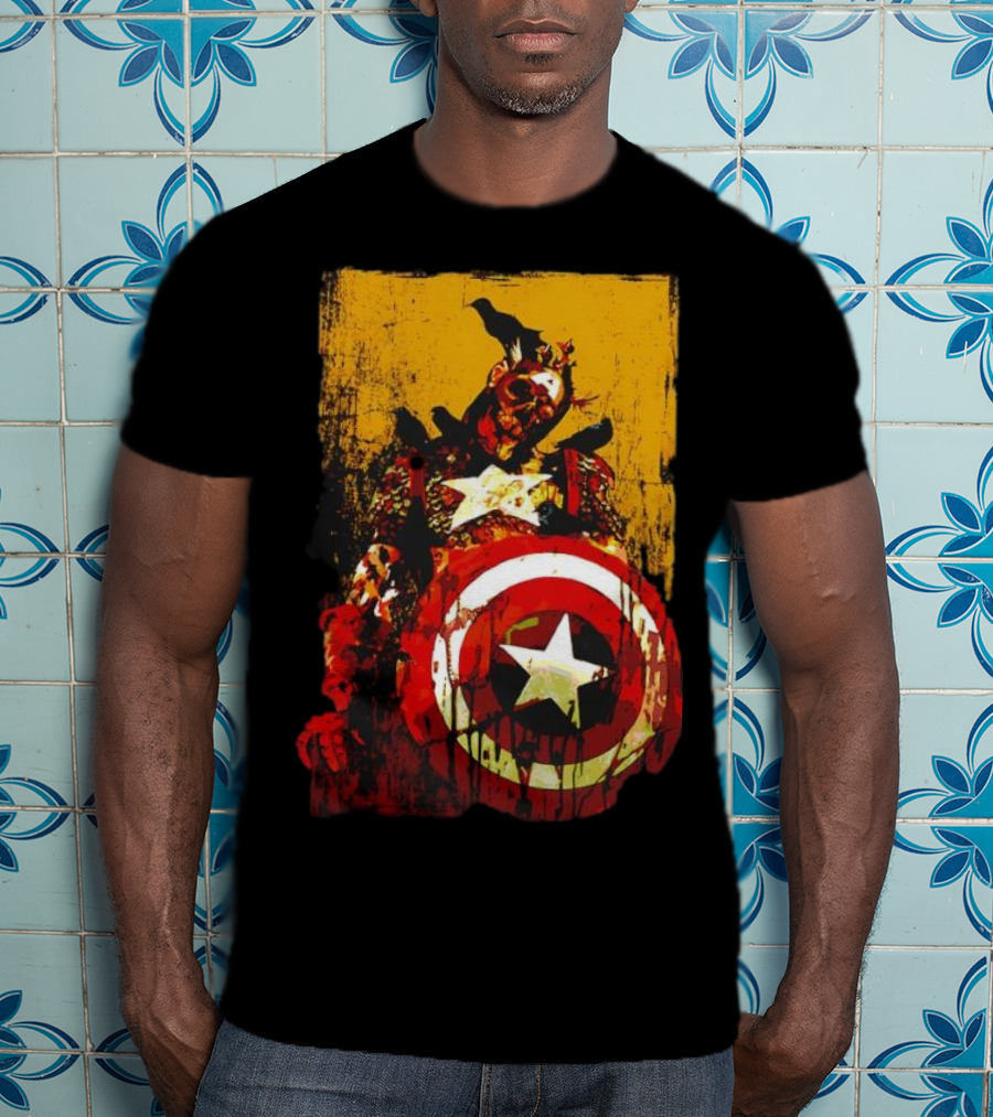 Marvel Zombies Captain America With Crows And Shield T-Shirt
