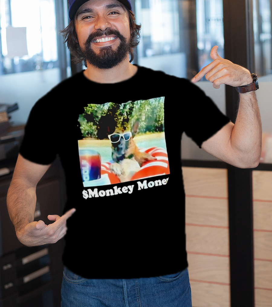 Monkey Money Dog German Shepherd Sunglasses Pool Float Chill T-Shirt