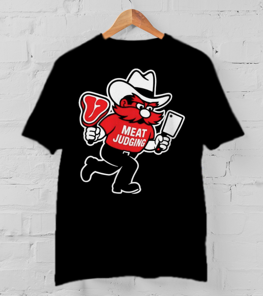 Raider Red Meat Judging Steak Cleaver Cowboy Hat T-Shirt