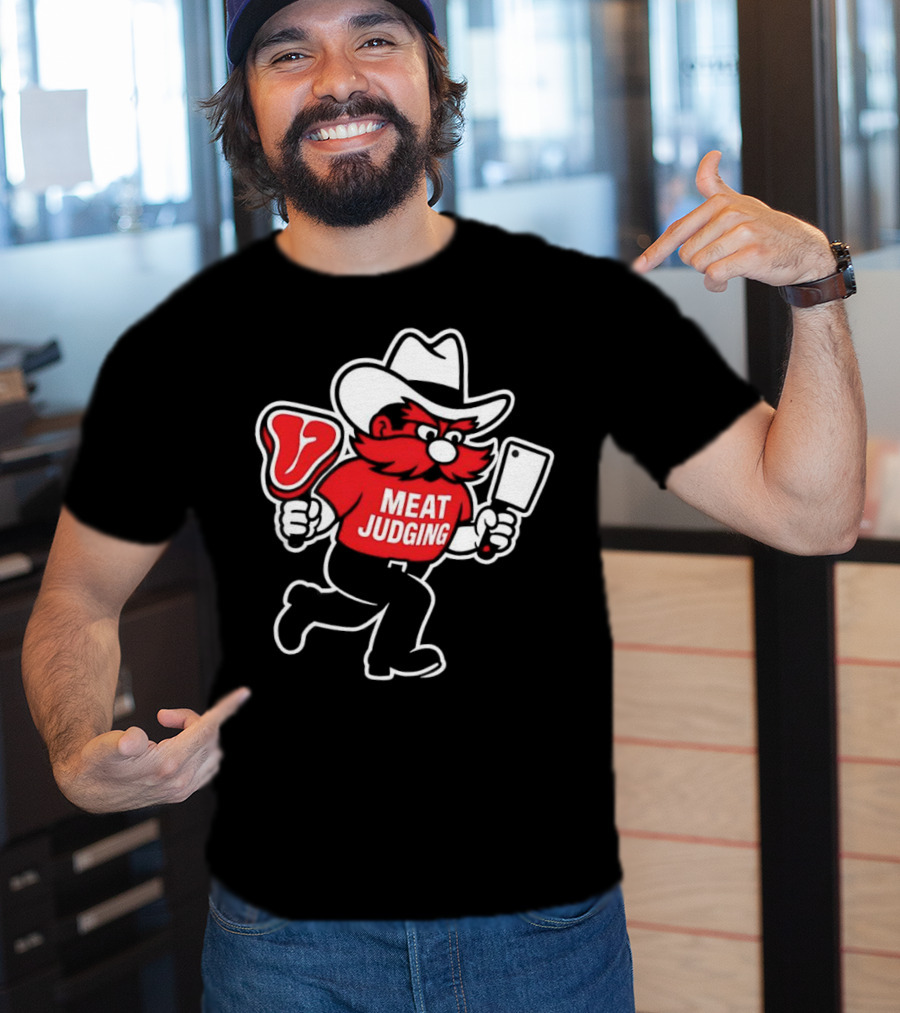 Raider Red Meat Judging Steak Cleaver Cowboy Hat T-Shirt