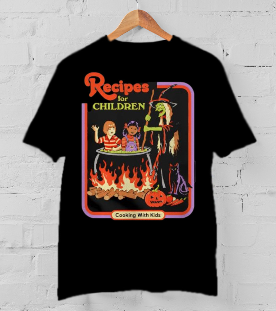 Recipes For Children Cooking With Kids Halloween Witch Cauldron Fire T-Shirt