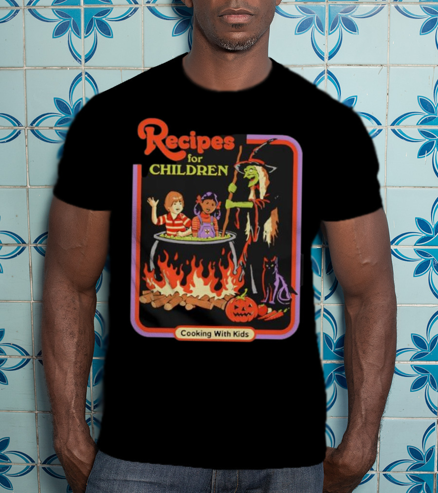Recipes For Children Cooking With Kids Halloween Witch Cauldron Fire T-Shirt