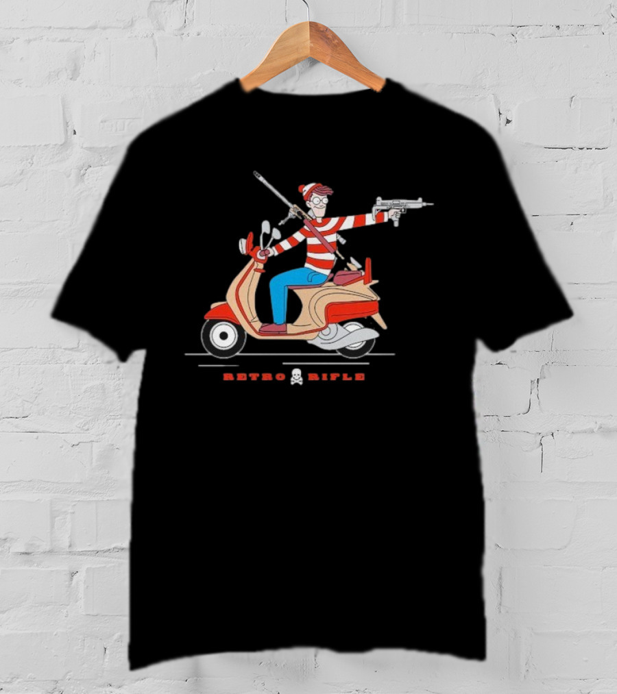 Retro Rifle Waldo Scooter Adventure T-Shirt