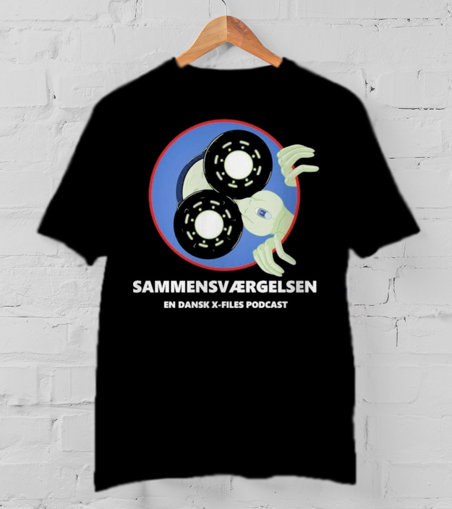 Sammensværgelsen En Dansk X Files Podcast Alien Wheel Design T-Shirt
