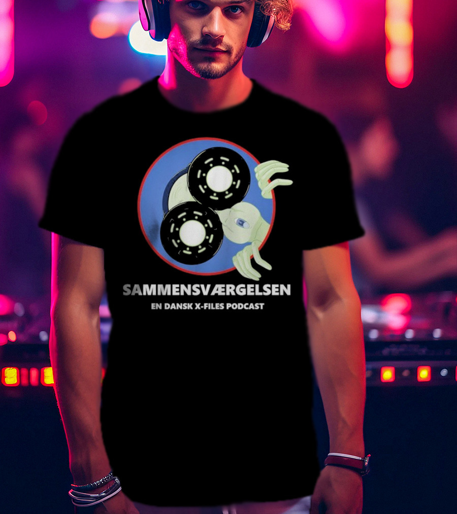 Sammensværgelsen En Dansk X Files Podcast Alien Wheel Design T-Shirt