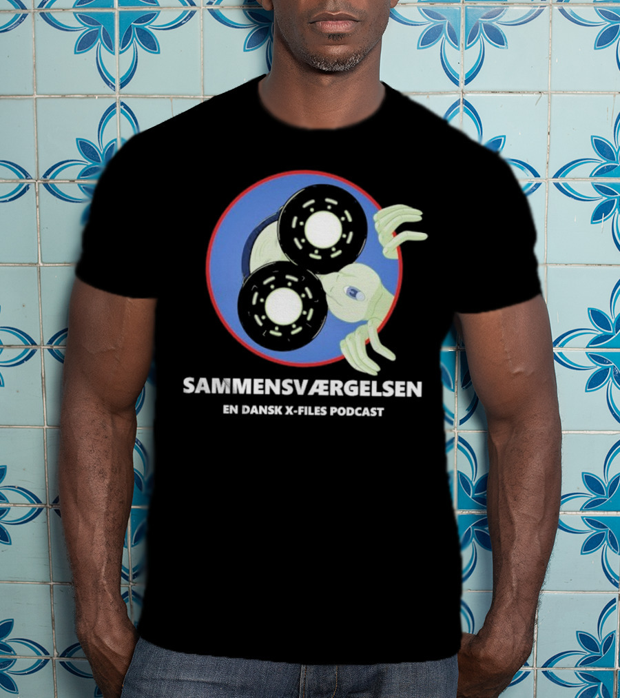 Sammensværgelsen En Dansk X Files Podcast Alien Wheel Design T-Shirt