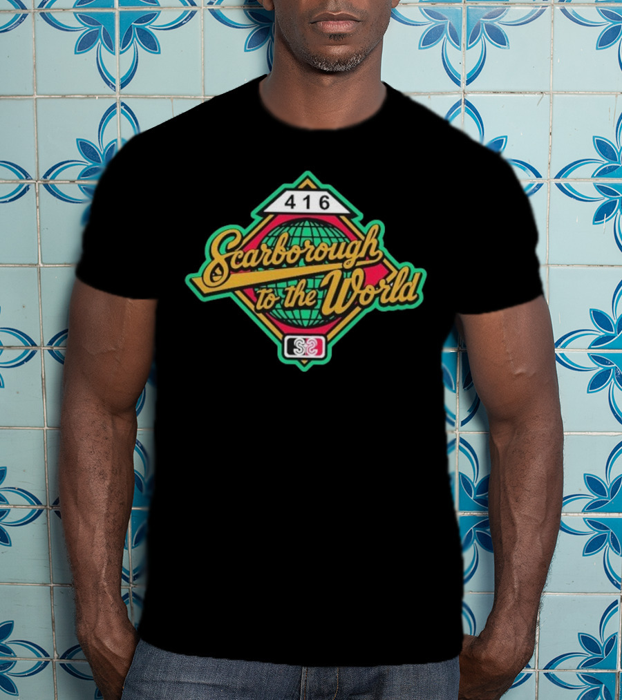 Scarborough To The World 416 Retro Globe Emblem T-Shirt