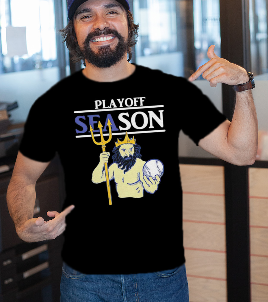 Seattle Mariners Playoff Season Poseidon Baseball Trident T-Shirt