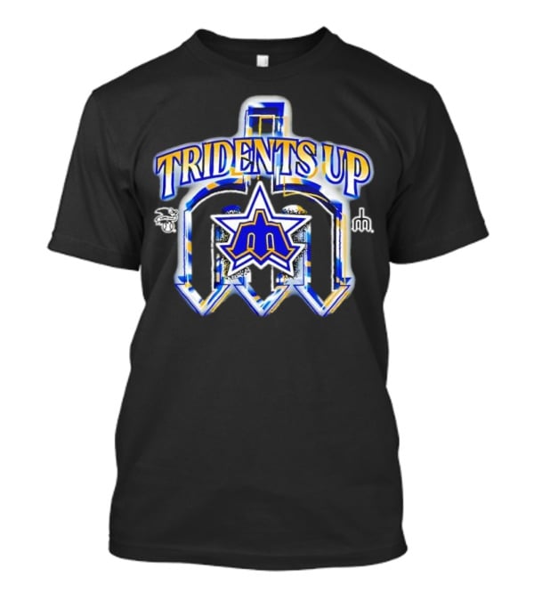Seattle Mariners Tridents Up Blue Yellow Star MLB Sports Team T-Shirt