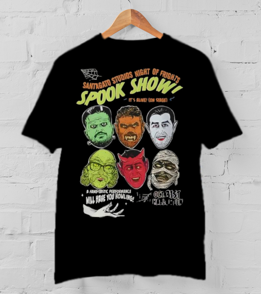 Santagato Studios Night Of Frights Spook Show Monster Mash Live On Stage T-Shirt