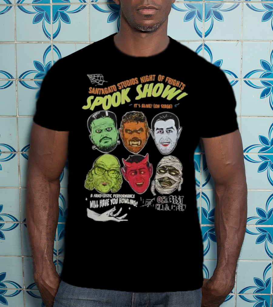 Santagato Studios Night Of Frights Spook Show Monster Mash Live On Stage T-Shirt